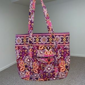 Vera Bradley Purple and Maroon Paisley Tote